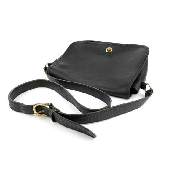 Coach Vintage Leatherware Black Turnlock Flap Leather Shoulder Bag Crossbody 900 - Picture 15 of 16